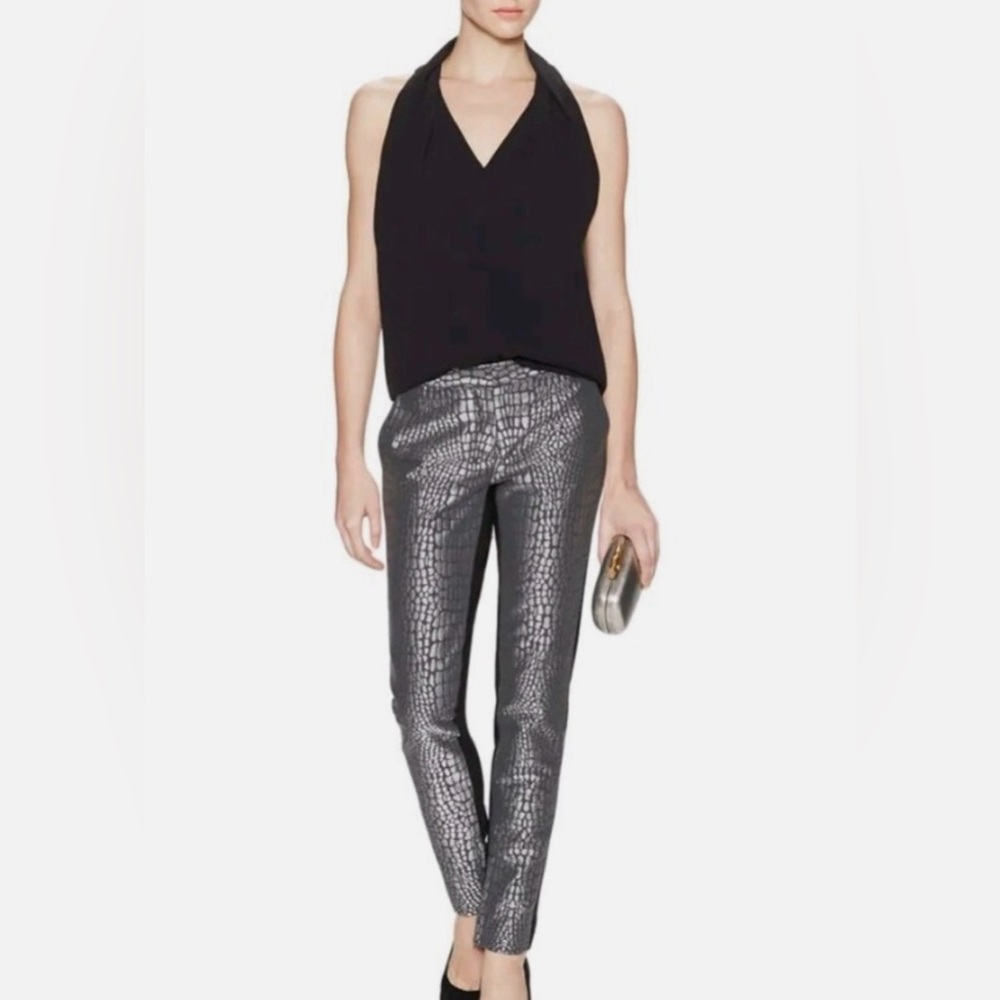 Diane Von Furstenberg Alexis Jacquard Metallic Croc Pants